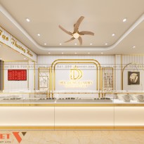 Thiết kế tiệm vàng Đức Dũng 20m2 tại Cổ Nhuế, Hà Nội nâng tầm giá trị thương hiệu 